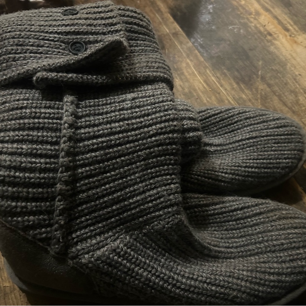 UGG Australia Classic Cardy Gray‎ Knit S/N 5819 Womens Tall Boots US Size 10